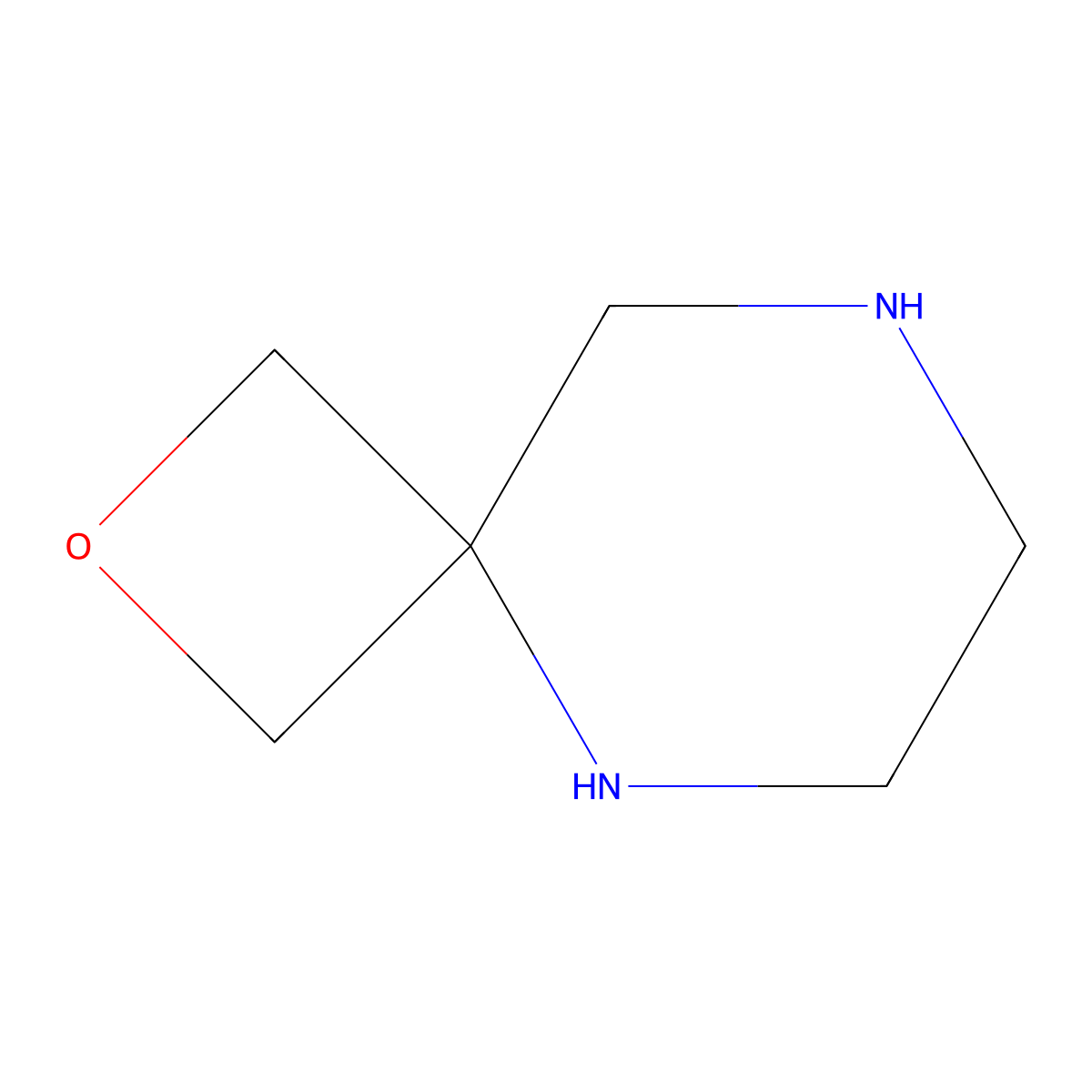 2-Oxa-5,8-diazaspiro(3.5)nonane molecular structure, CAS 1363382-90-4