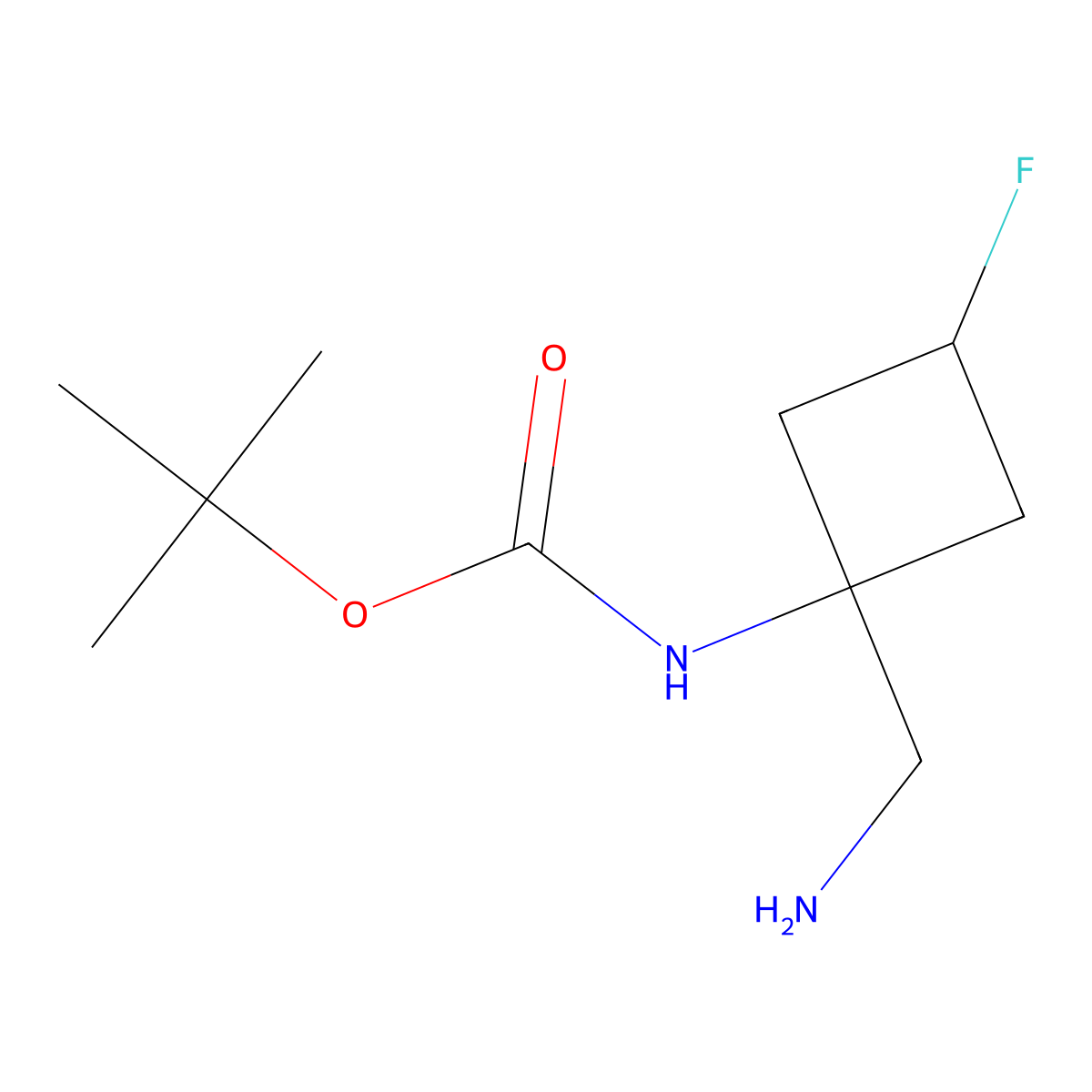 1-(Boc-amino)-3-fluorocyclobutane-1-methylamine molecular structure, CAS 1363382-95-9