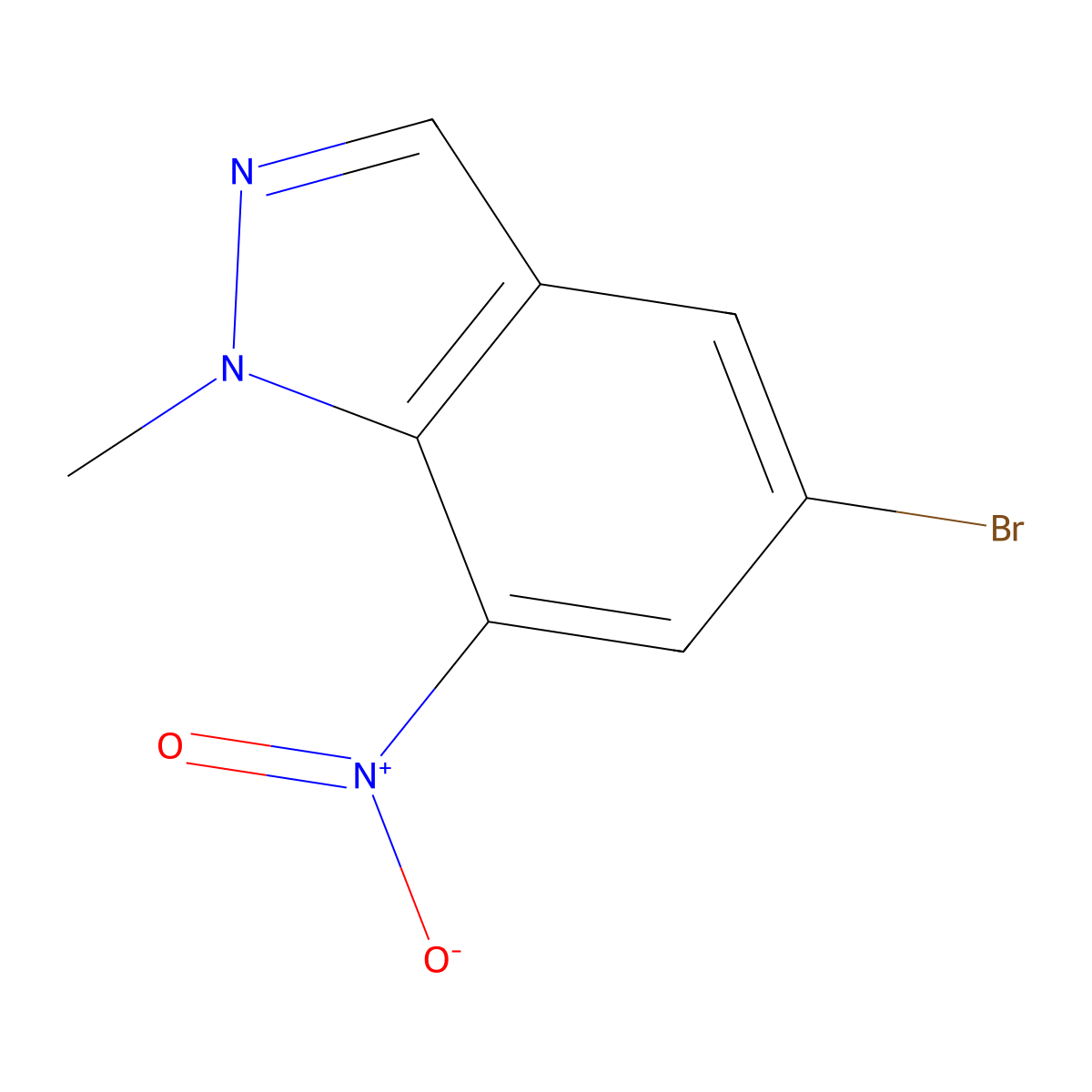5-Bromo-1-methyl-7-nitro-1H-indazole molecular structure, CAS 1363383-04-3