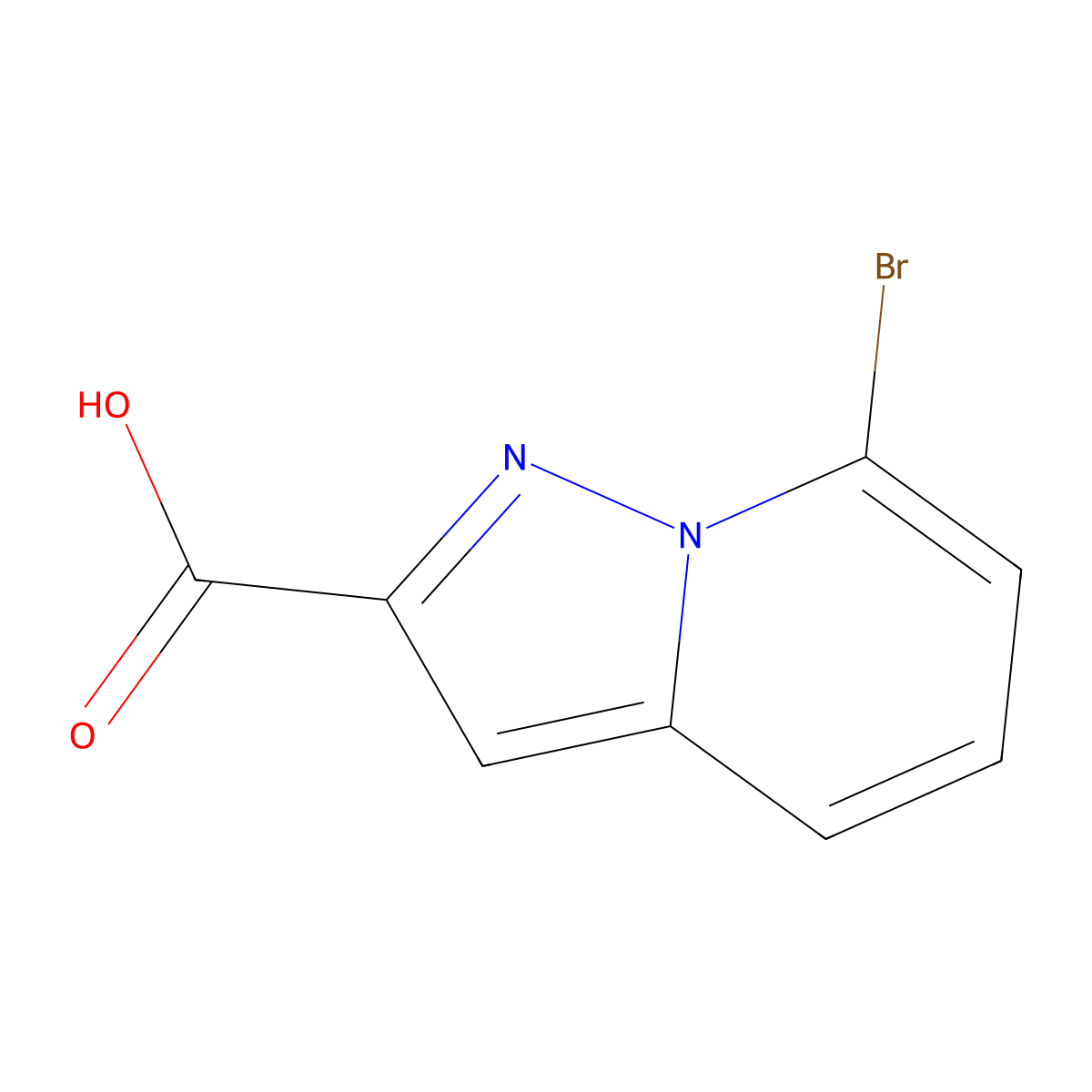 7-Bromopyrazolo[1,5-A]pyridine-2-carboxylic acid molecular structure, CAS 1363383-09-8