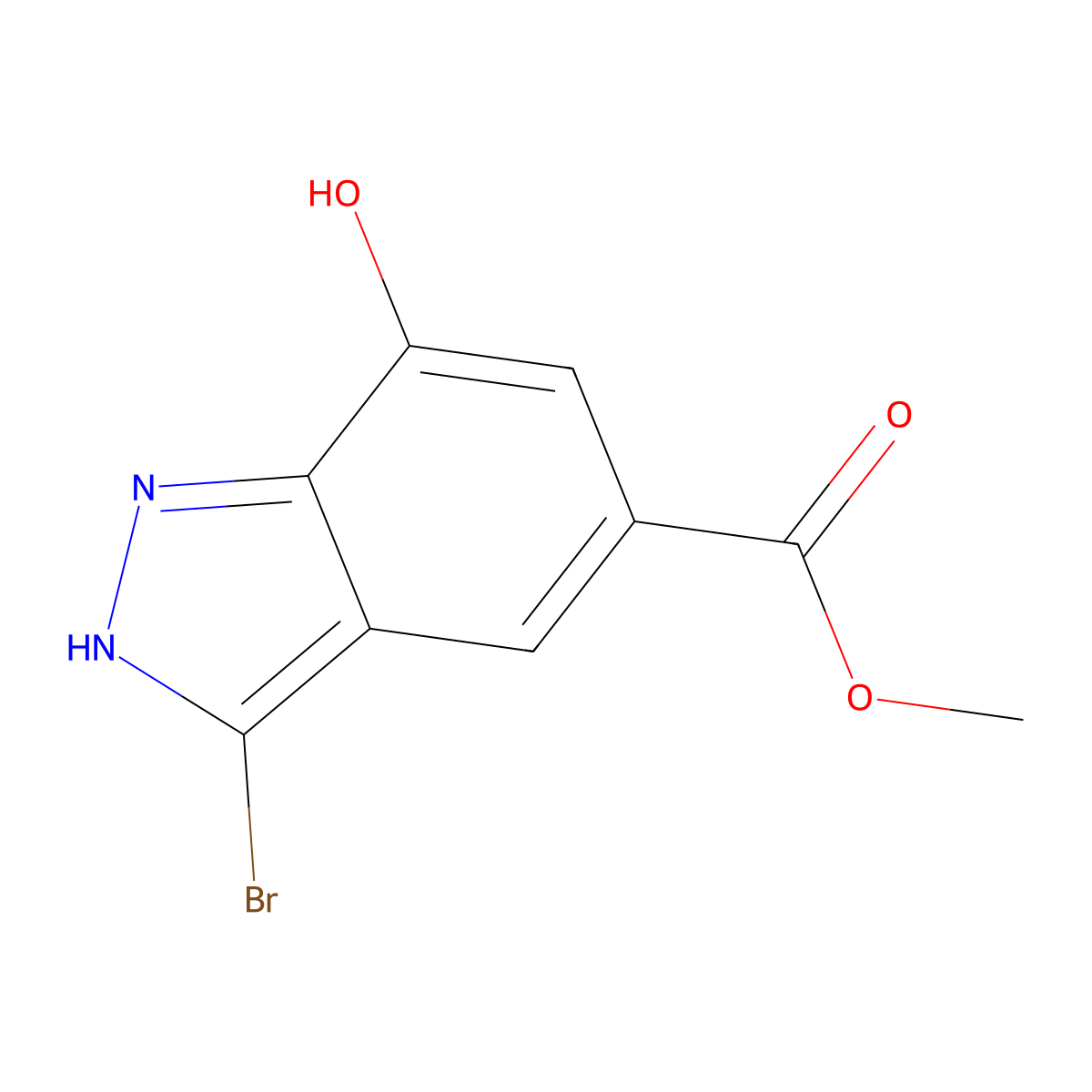Methyl 3-bromo-7-hydroxy-1H-indazole-5-carboxylate molecular structure, CAS 1363383-21-4