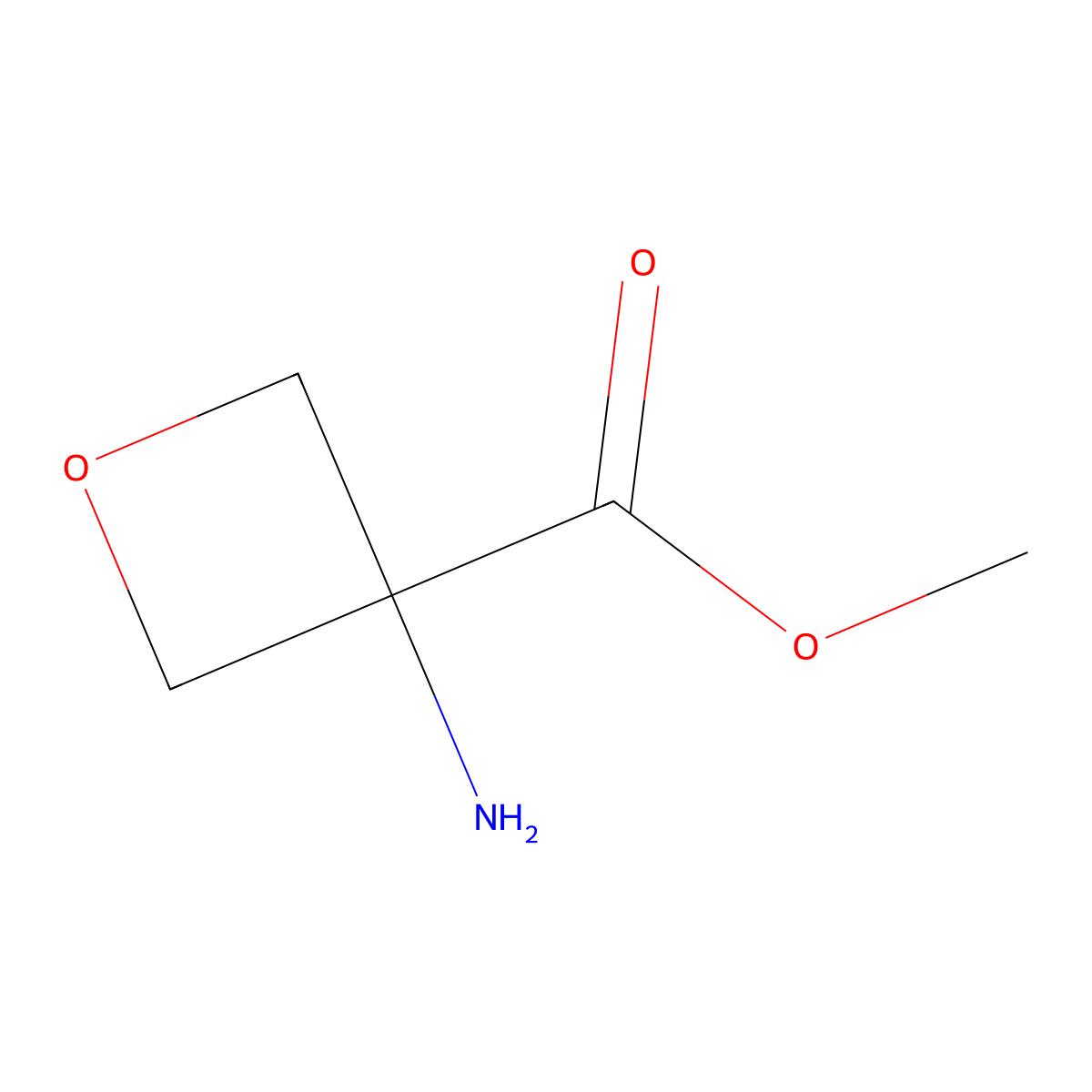 3-Amino-oxetane-3-carboxylic acid methyl ester molecular structure, CAS 1363383-31-6