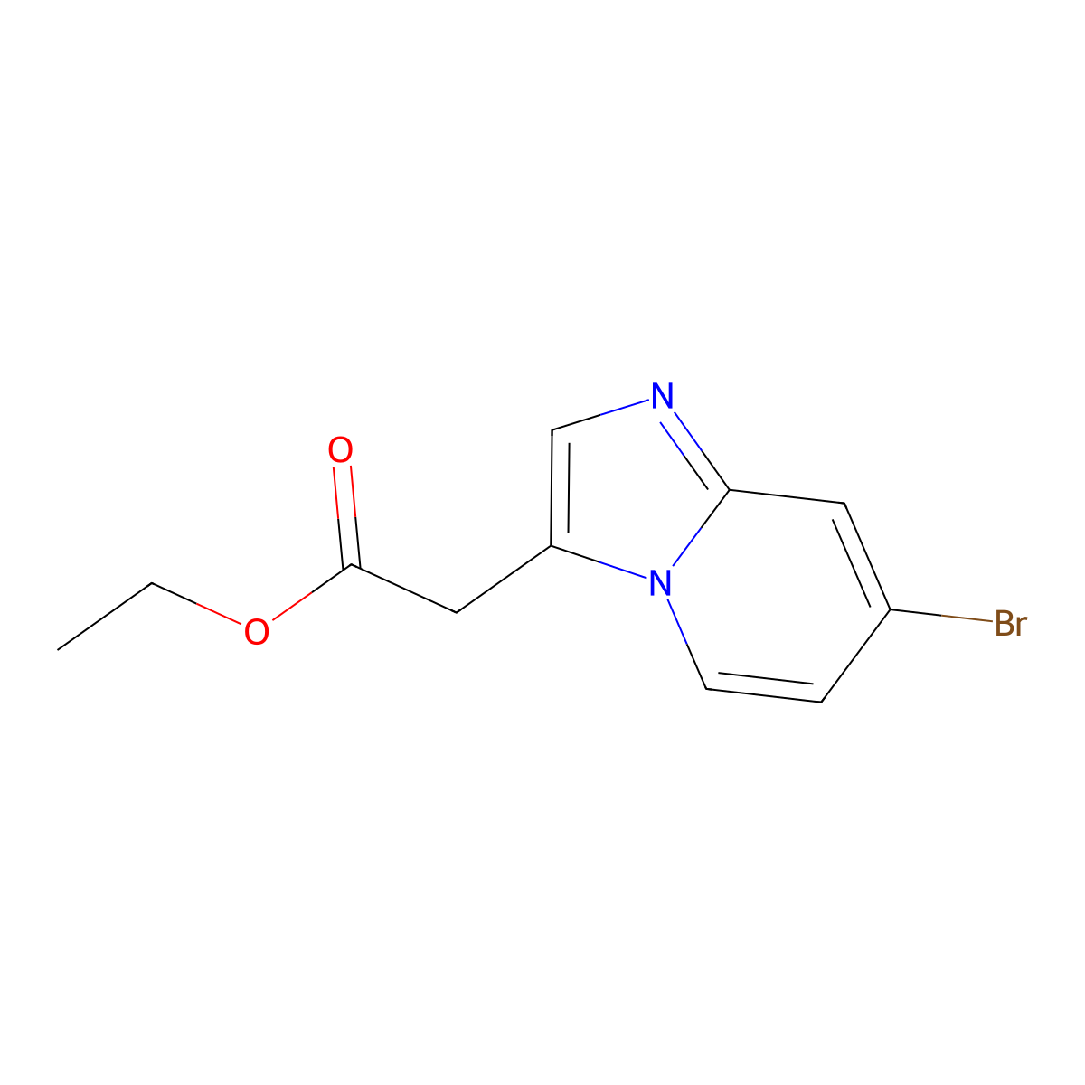 Ethyl 2-(7-bromoimidazo[1,2-a]pyridin-3-yl)acetate molecular structure, CAS 1363383-34-9