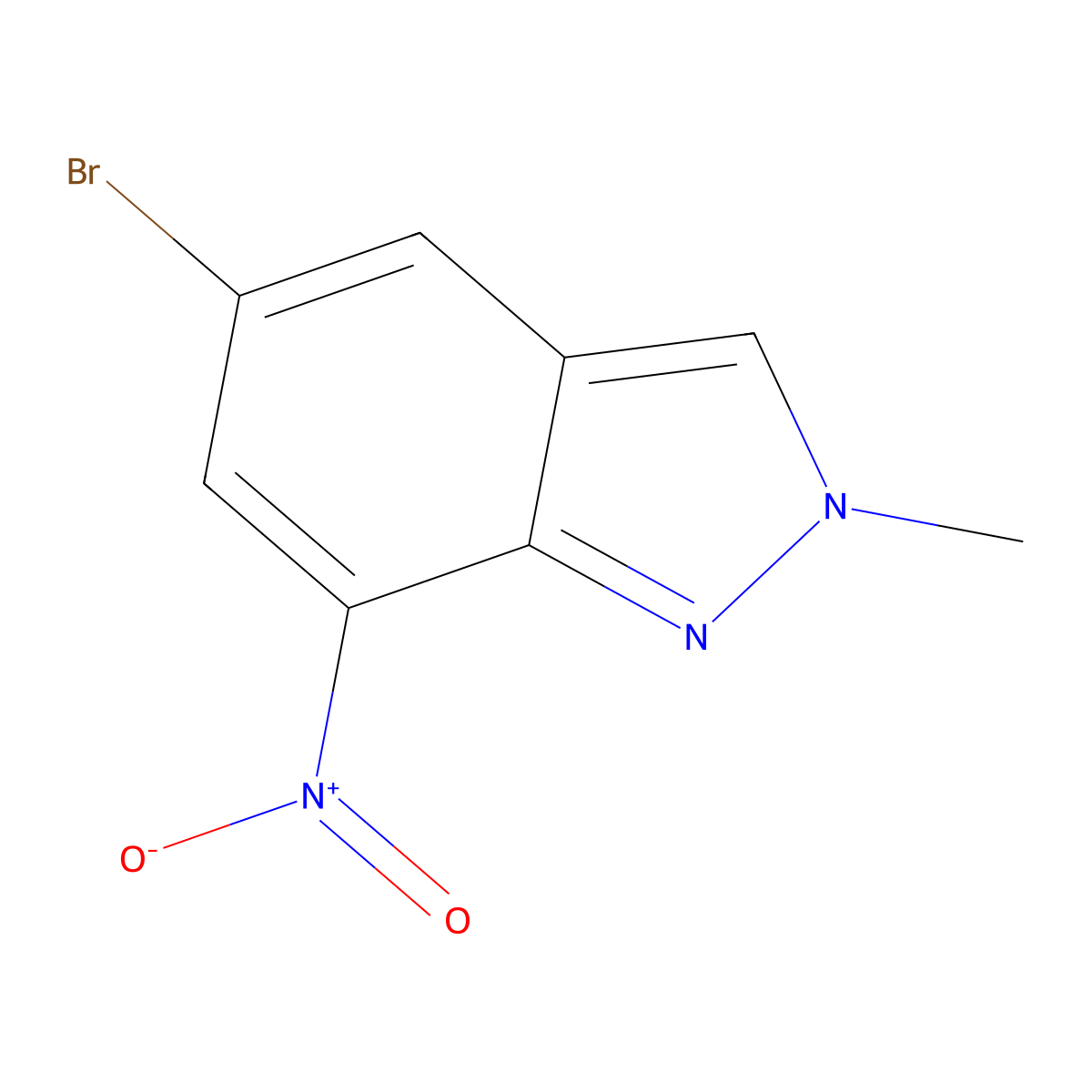 5-bromo-2-methyl-7-nitro-2H-indazole molecular structure, CAS 1363383-35-0