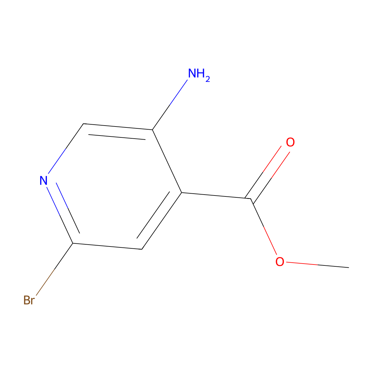 Methyl 5-amino-2-bromoisonicotinate molecular structure, CAS 1363383-38-3