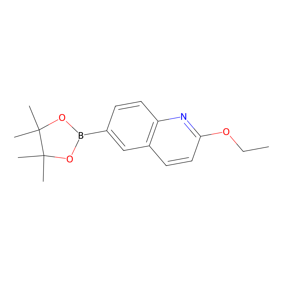 2-Ethoxy-6-(4,4,5,5-tetramethyl-1,3,2-dioxaborolan-2-yl)quinoline molecular structure, CAS 1363386-55-3