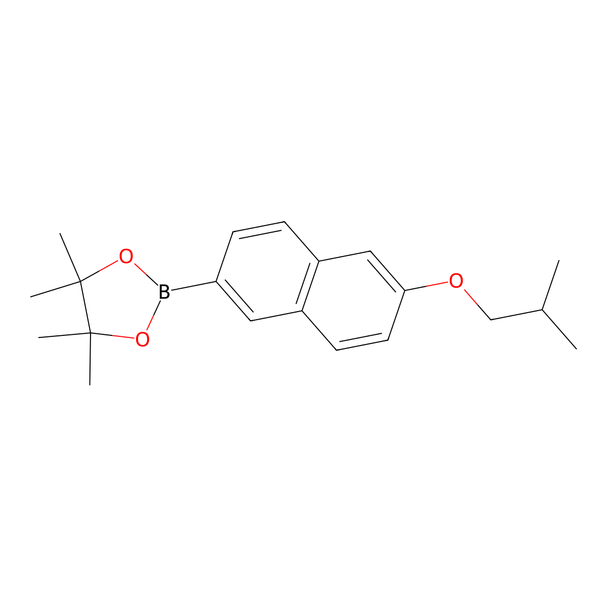 2-(6-Isobutoxy-naphthalen-2-yl)-4,4,5,5-tetramethyl-(1,3,2)dioxaborolane molecular structure, CAS 1363386-57-5