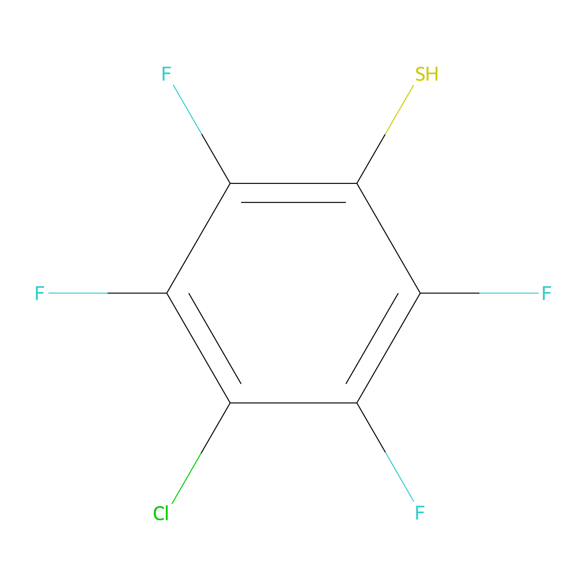 4-Chlorotetrafluorothiophenol molecular structure, CAS 13634-93-0