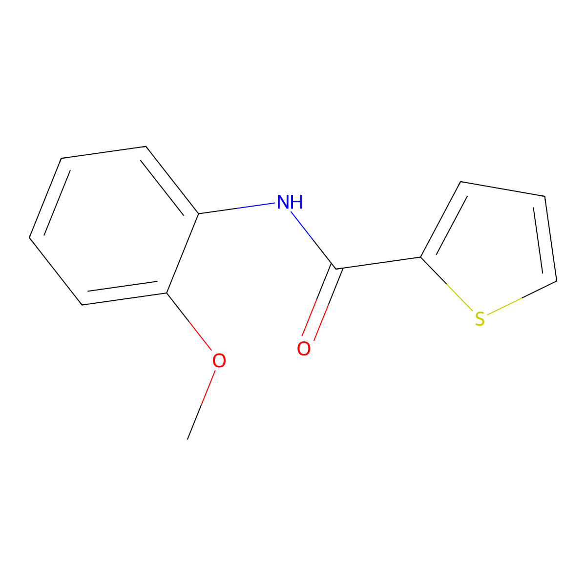 N-(2-methoxyphenyl)thiophene-2-carboxamide molecular structure, CAS 136340-86-8