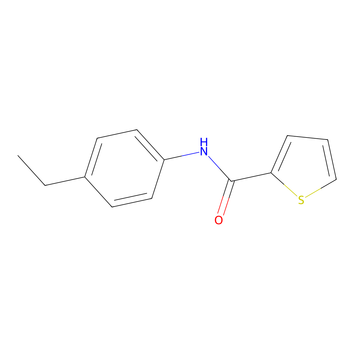 N-(4-ethylphenyl)thiophene-2-carboxamide molecular structure, CAS 136340-88-0
