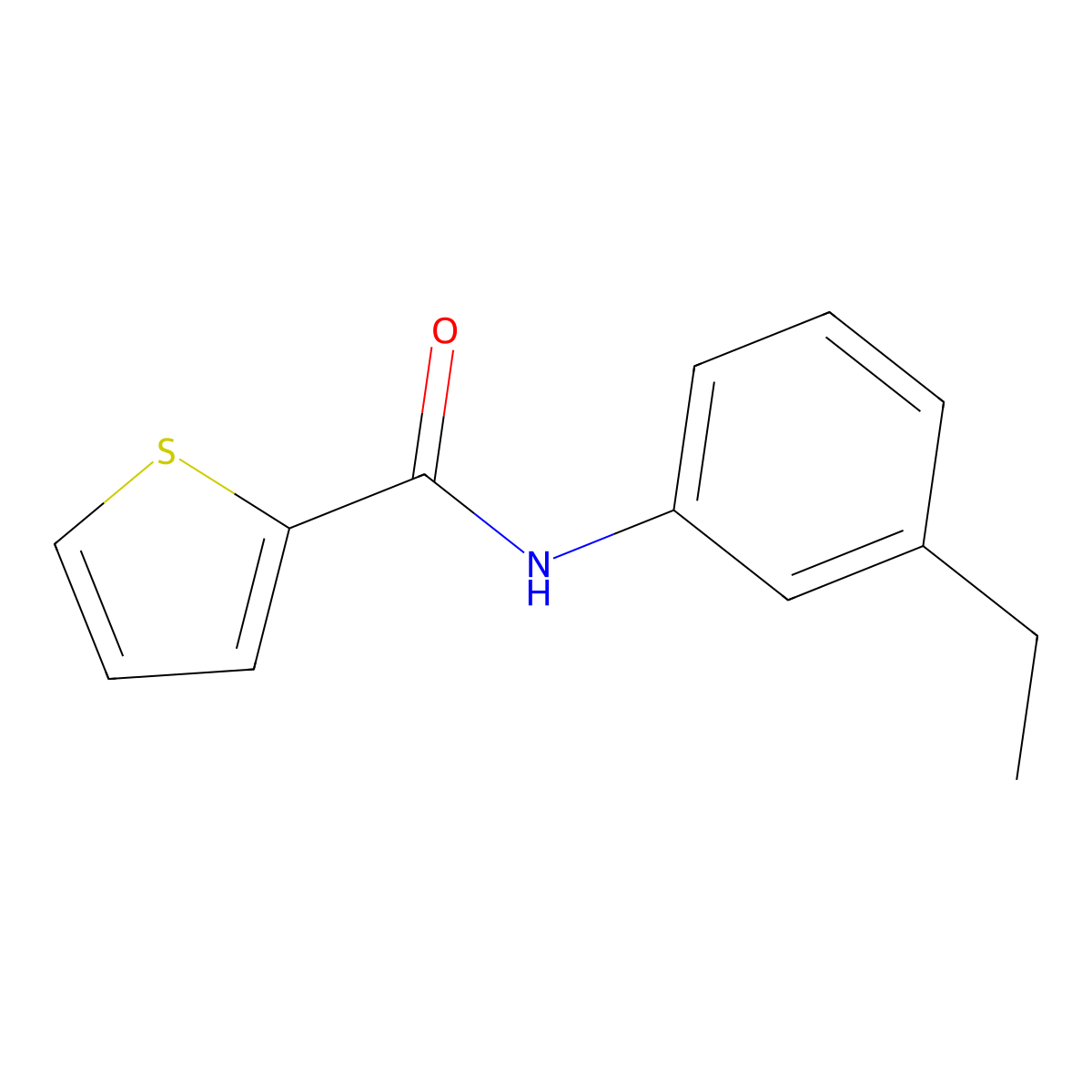N-(3-ethylphenyl)thiophene-2-carboxamide molecular structure, CAS 136340-89-1