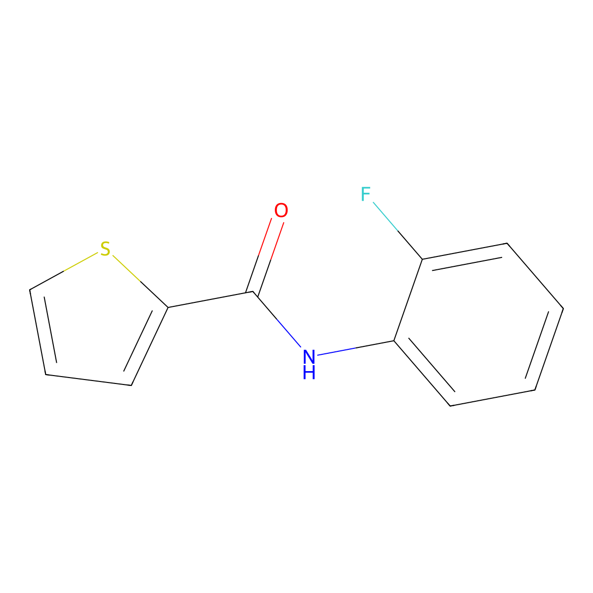 N-(2-fluorophenyl)thiophene-2-carboxamide molecular structure, CAS 136340-93-7