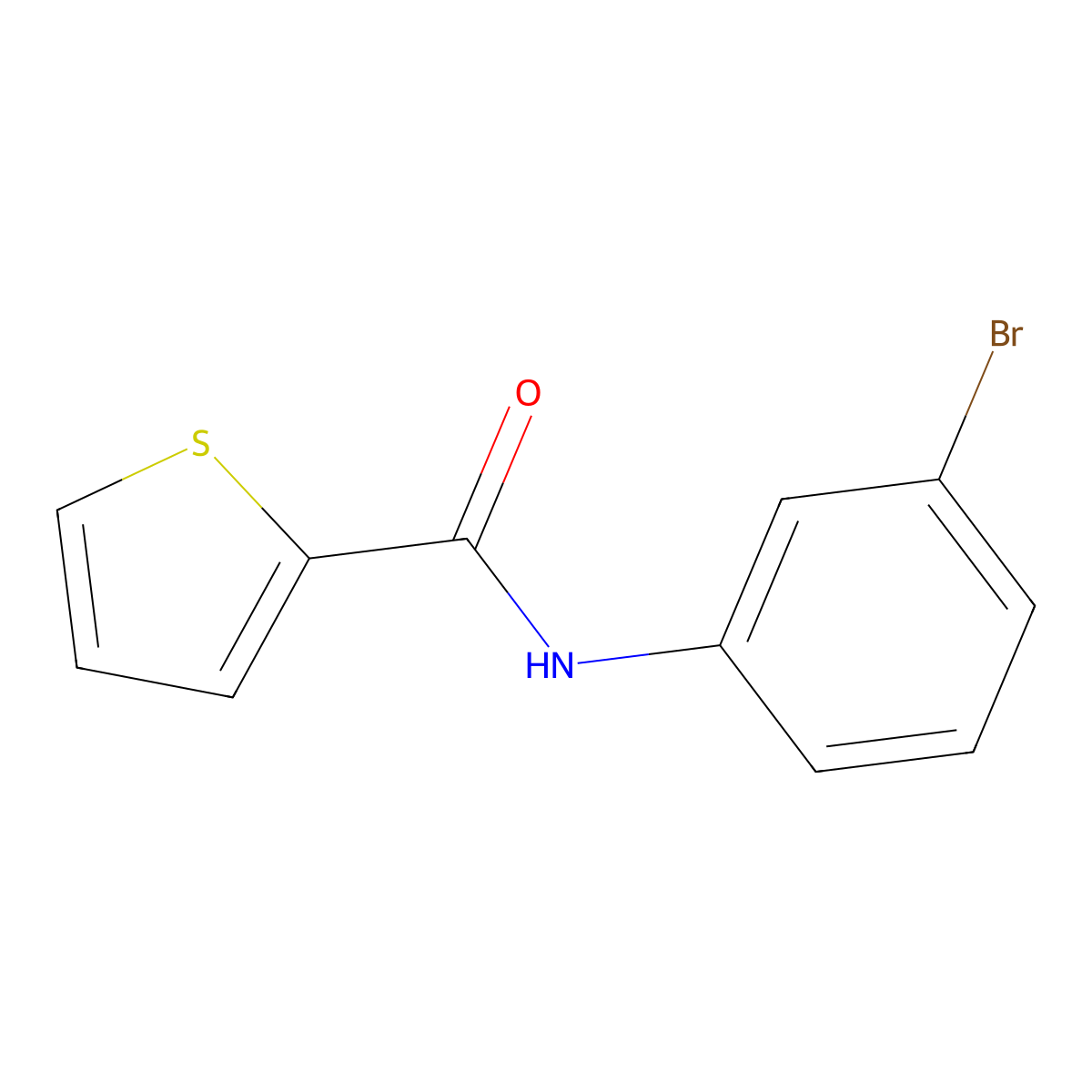 N-(3-bromophenyl)thiophene-2-carboxamide molecular structure, CAS 136340-95-9