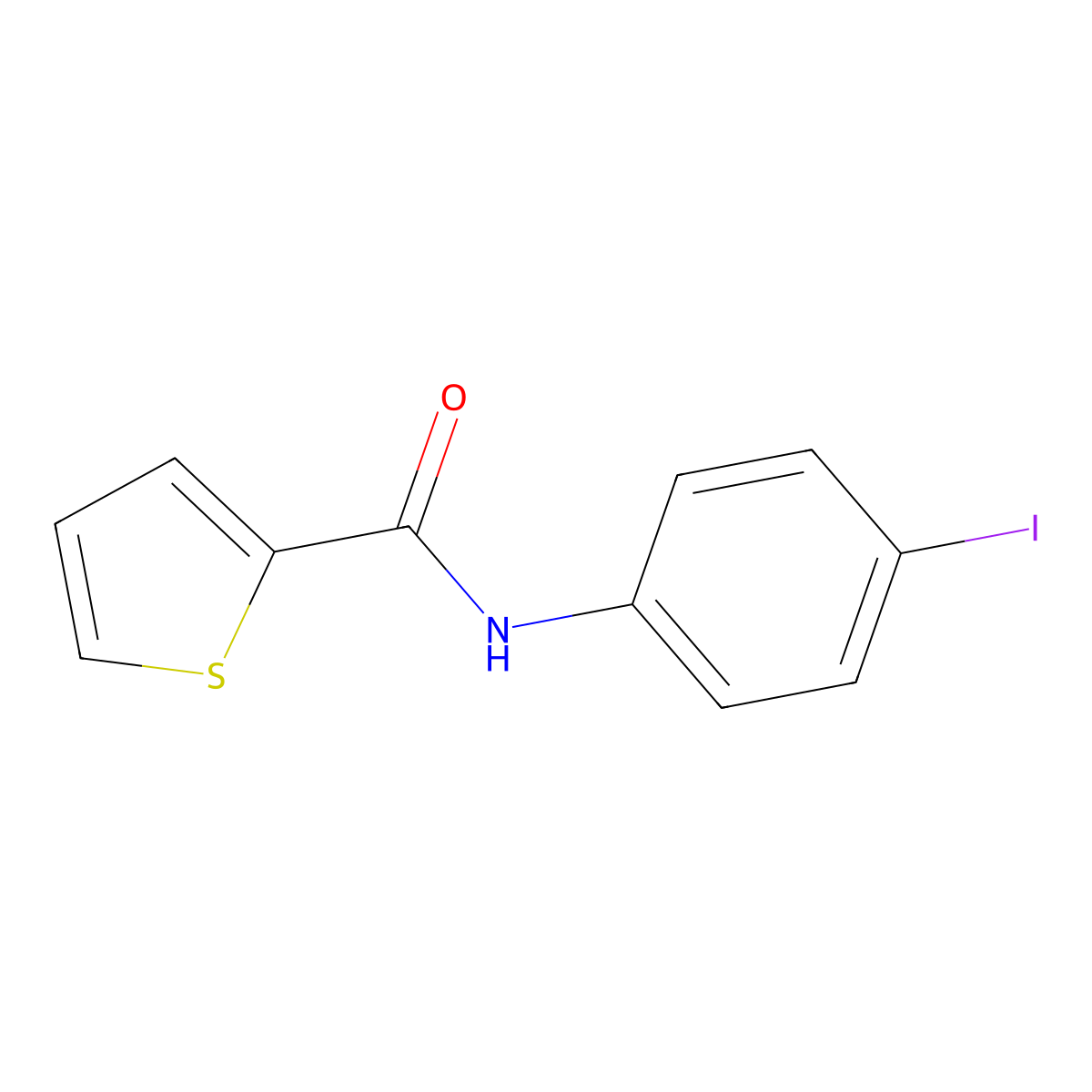 N-(4-iodophenyl)thiophene-2-carboxamide molecular structure, CAS 136340-97-1