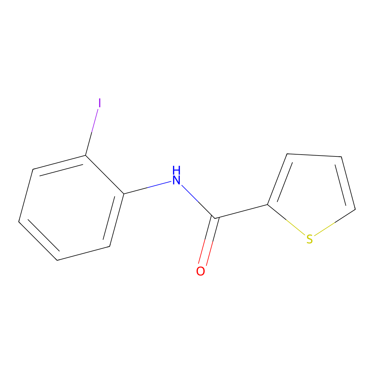 N-(2-iodophenyl)thiophene-2-carboxamide molecular structure, CAS 136340-99-3