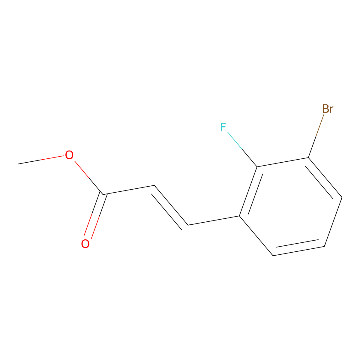 Methyl (2E)-3-(3-bromo-2-fluorophenyl)prop-2-enoate molecular structure, CAS 1363403-01-3