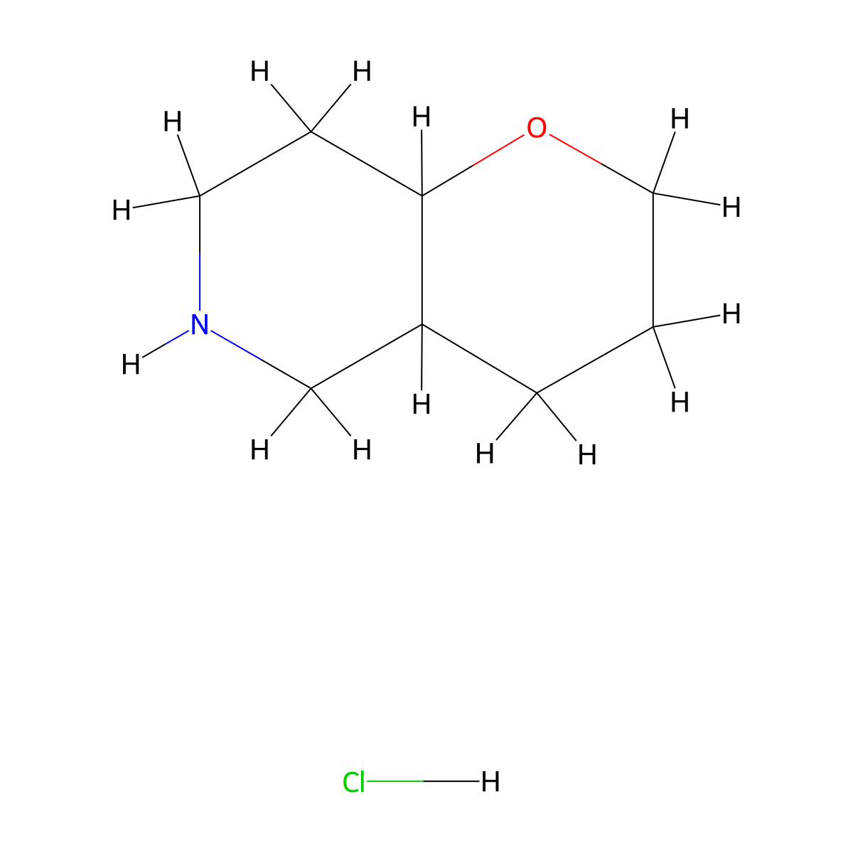 Octahydro-2H-pyrano[3,2-c]pyridine hydrochloride molecular structure, CAS 1363404-73-2