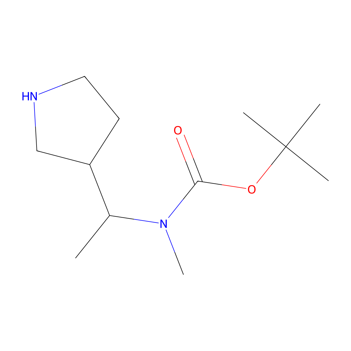 tert-Butyl methyl(1-(pyrrolidin-3-yl)ethyl)carbamate molecular structure, CAS 1363404-88-9