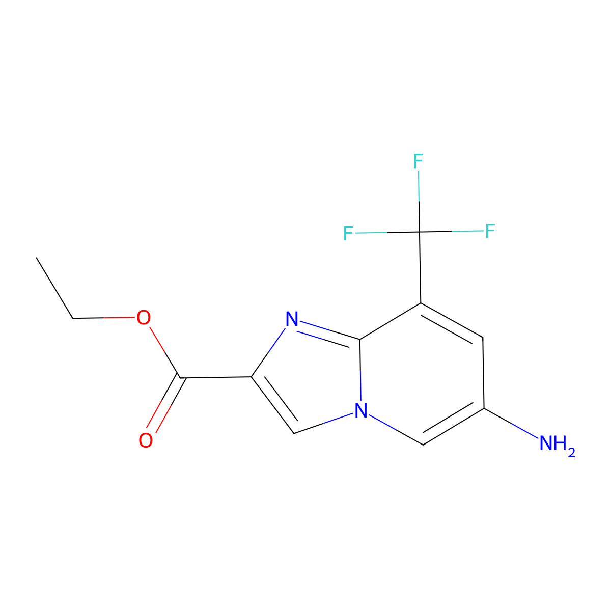 Ethyl 6-amino-8-(trifluoromethyl)imidazo[1,2-A]pyridine-2-carboxylate molecular structure, CAS 1363404-95-8