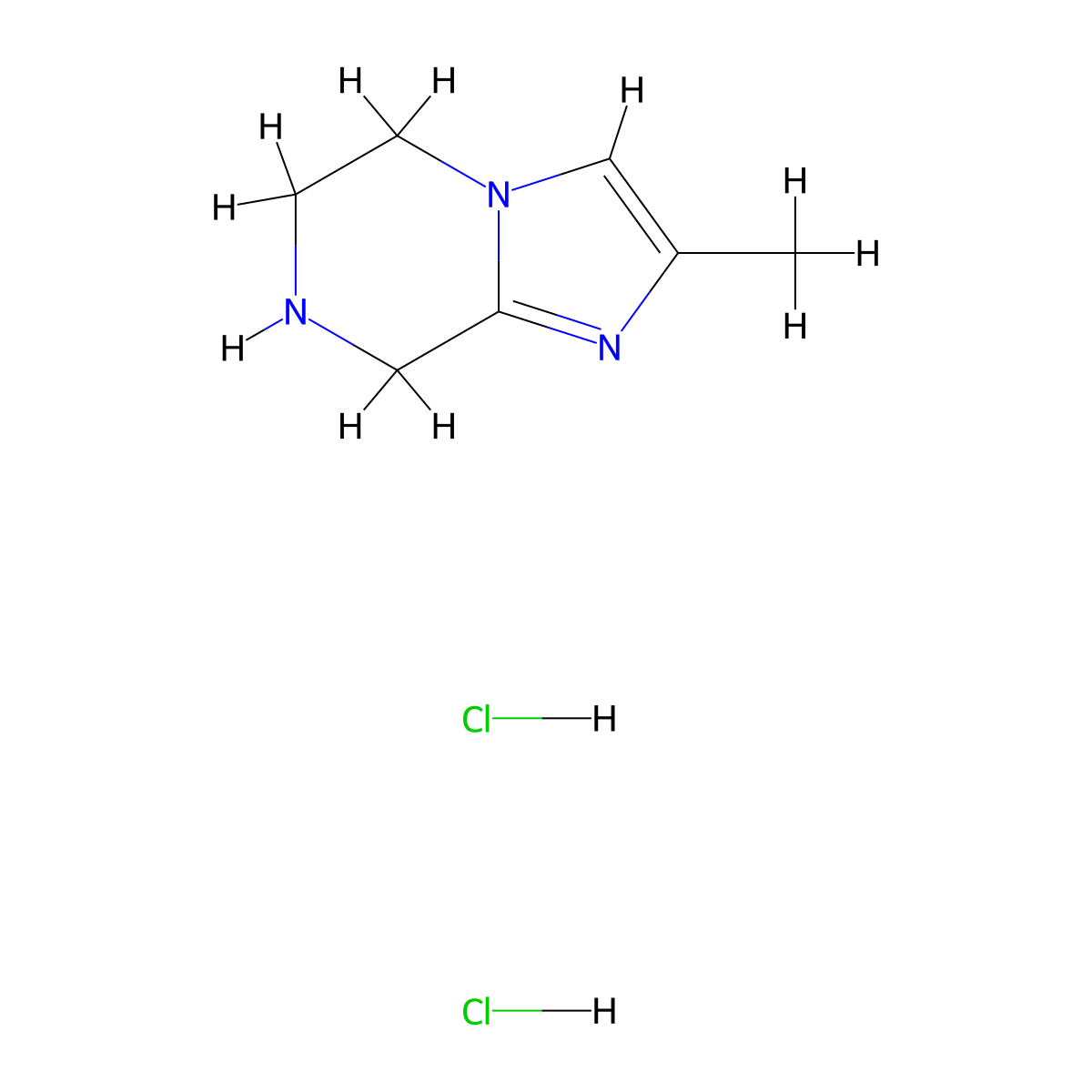 2-methyl-5H,6H,7H,8H-imidazo(1,2-a)pyrazine dihydrochloride molecular structure, CAS 1363404-99-2