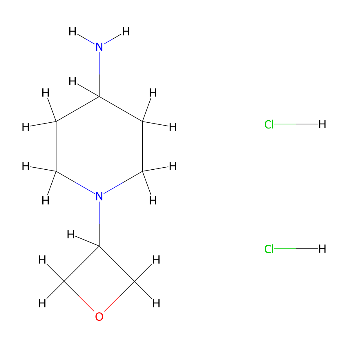 1-(Oxetan-3-yl)piperidin-4-amine dihydrochloride molecular structure, CAS 1363405-09-7
