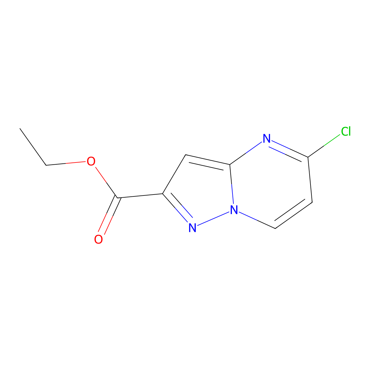 Ethyl 5-chloropyrazolo[1,5-a]pyrimidine-2-carboxylate molecular structure, CAS 1363405-21-3
