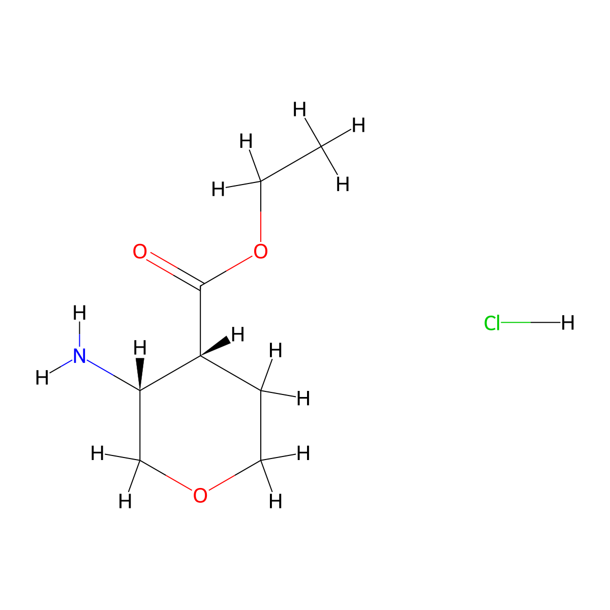 cis-Ethyl 3-aminotetrahydro-2H-pyran-4-carboxylate hcl molecular structure, CAS 1363405-28-0