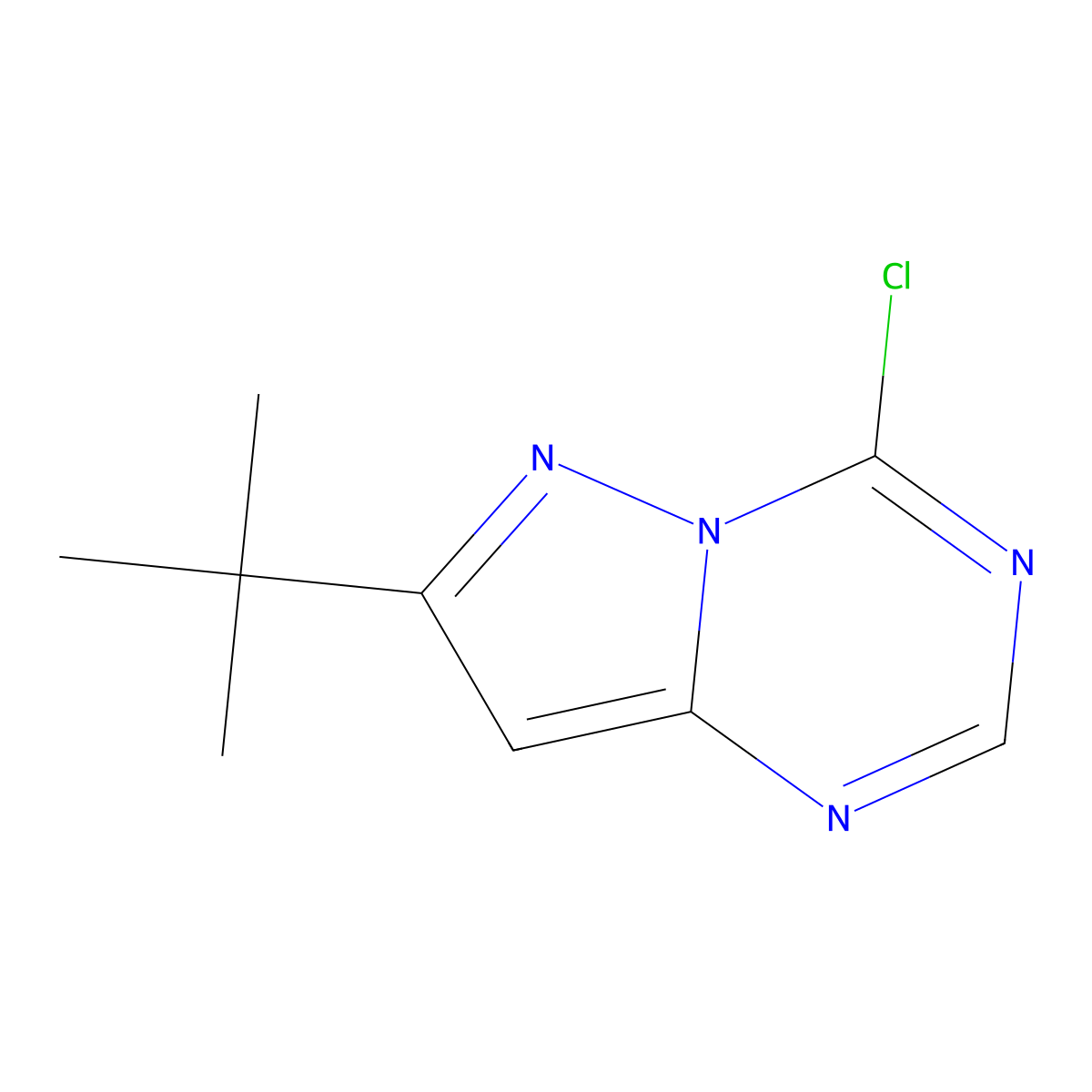 7-(tert-Butyl)-4-chloropyrazolo[1,5-a][1,3,5]triazine molecular structure, CAS 1363405-31-5