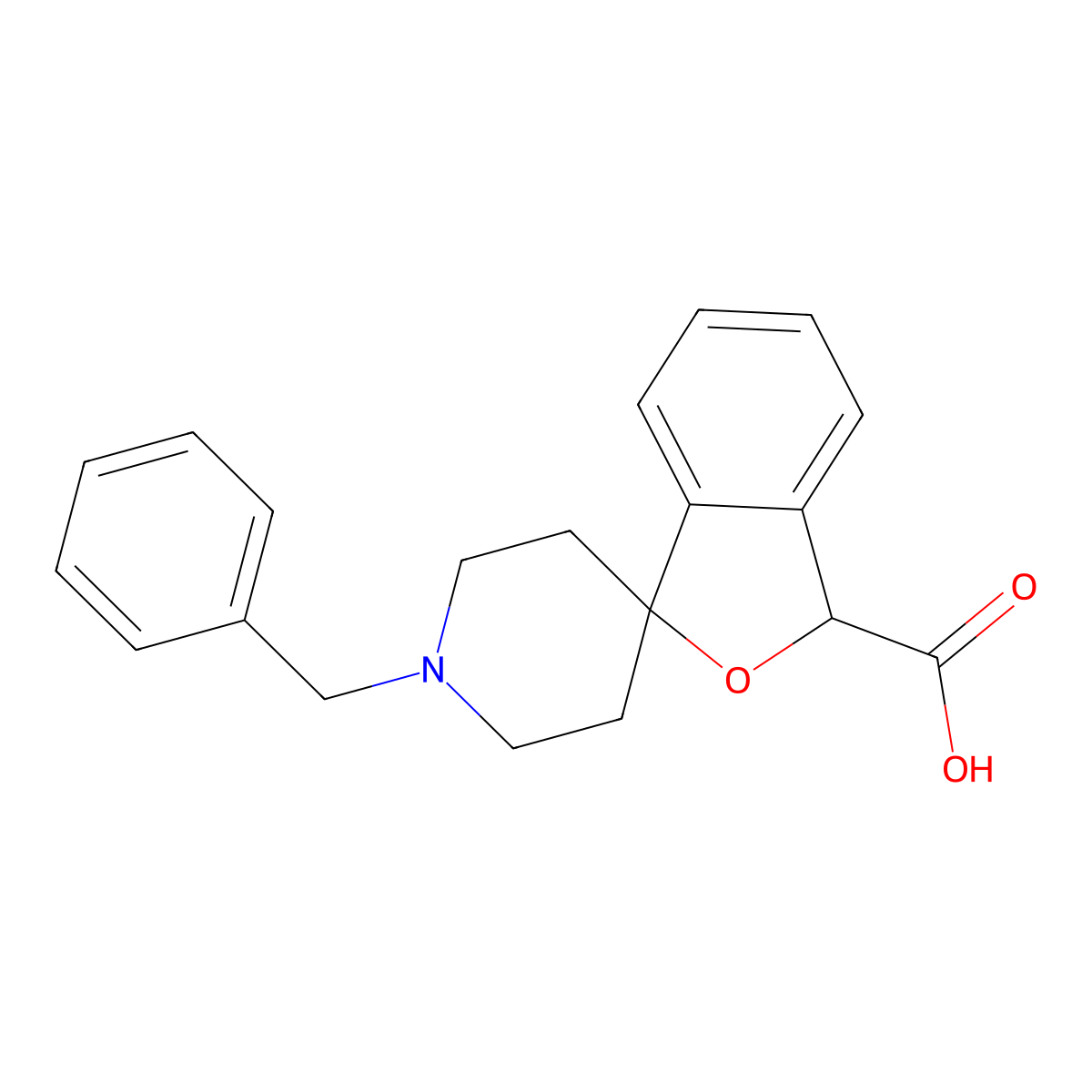 1'-Benzyl-3H-spiro[isobenzofuran-1,4'-piperidine]-3-carboxylic acid molecular structure, CAS 1363405-37-1