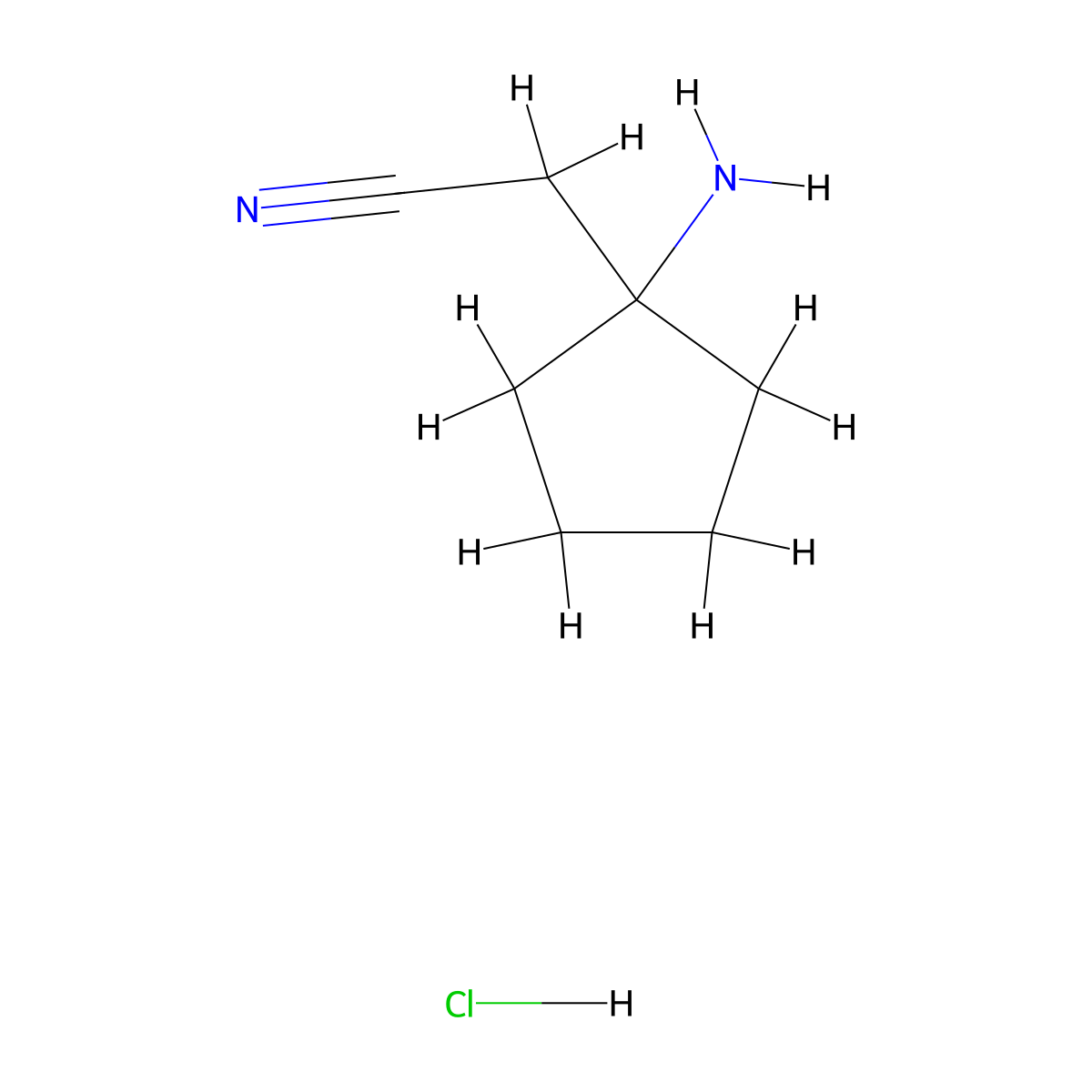 2-(1-Aminocyclopentyl)acetonitrile hydrochloride molecular structure, CAS 1363405-41-7