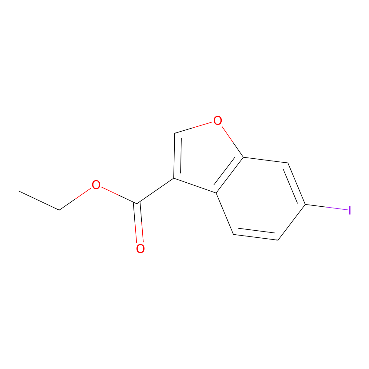 Ethyl 6-iodobenzofuran-3-carboxylate molecular structure, CAS 1363405-51-9
