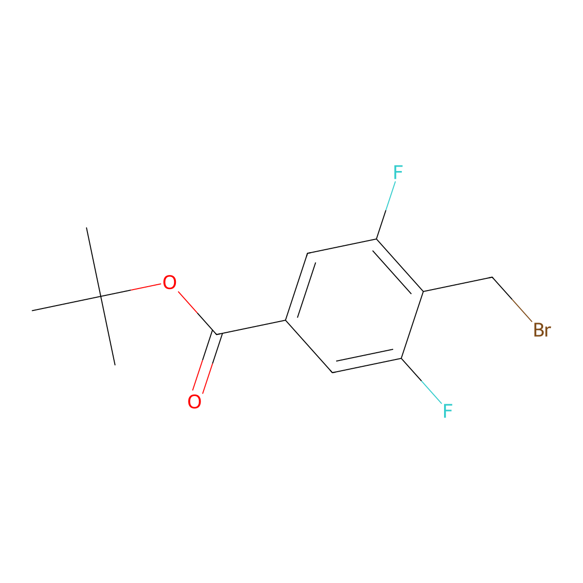 Tert-butyl 4-(bromomethyl)-3,5-difluorobenzoate molecular structure, CAS 1363405-79-1