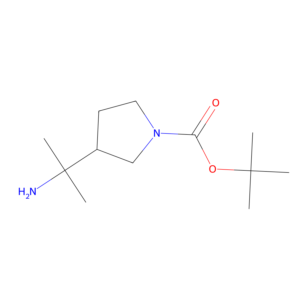 tert-Butyl 3-(2-aminopropan-2-yl)pyrrolidine-1-carboxylate molecular structure, CAS 1363405-88-2