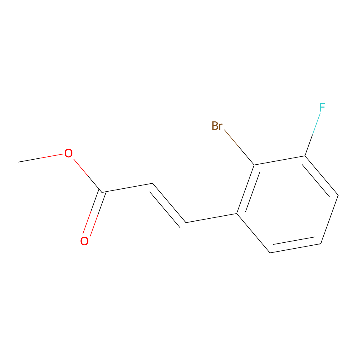 methyl (2E)-3-(2-bromo-3-fluorophenyl)prop-2-enoate molecular structure, CAS 1363406-39-6
