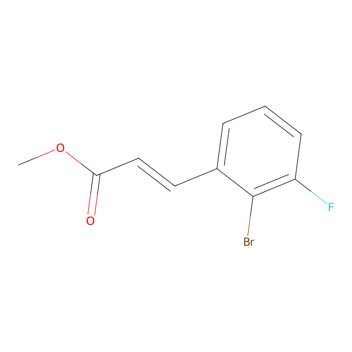 methyl (2E)-3-(2-bromo-3-fluorophenyl)prop-2-enoate molecular structure, CAS 1363406-39-6