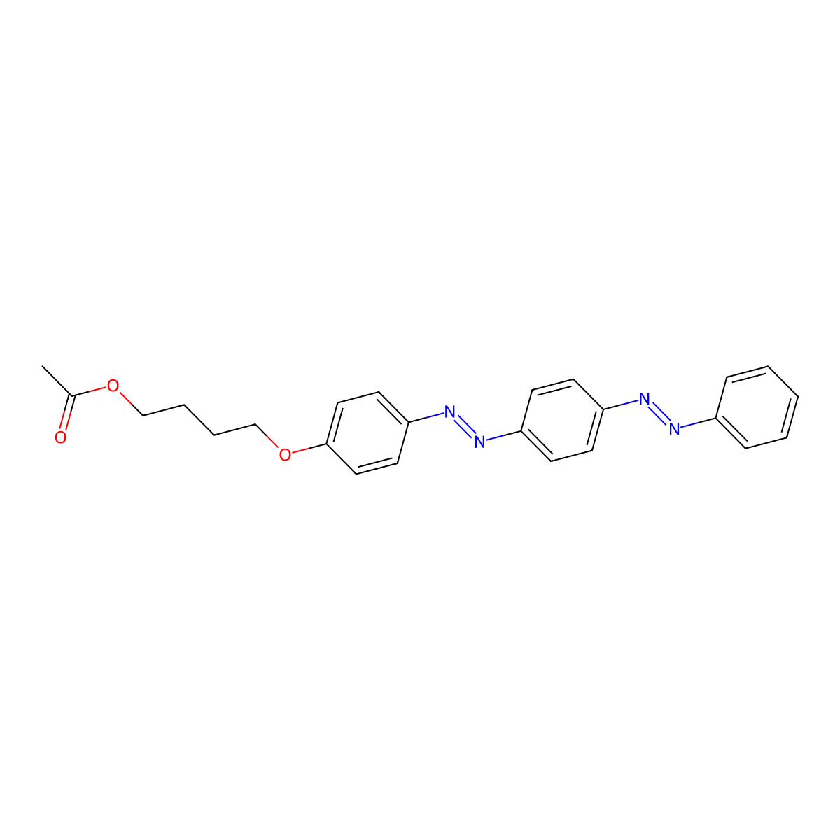 1-Butanol, 4-[4-[2-[4-(2-phenyldiazenyl)phenyl]diazenyl]phenoxy]-, 1-acetate molecular structure, CAS 1363408-22-3