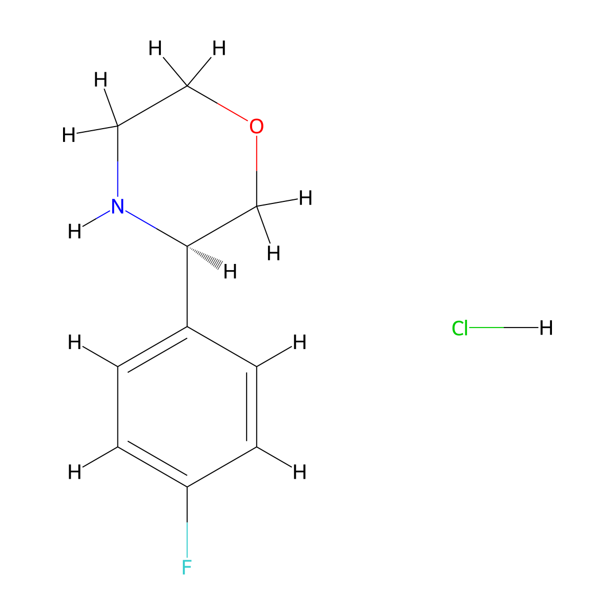 (R)-3-(4-Fluorophenyl)morpholine hydrochloride molecular structure, CAS 1363408-43-8