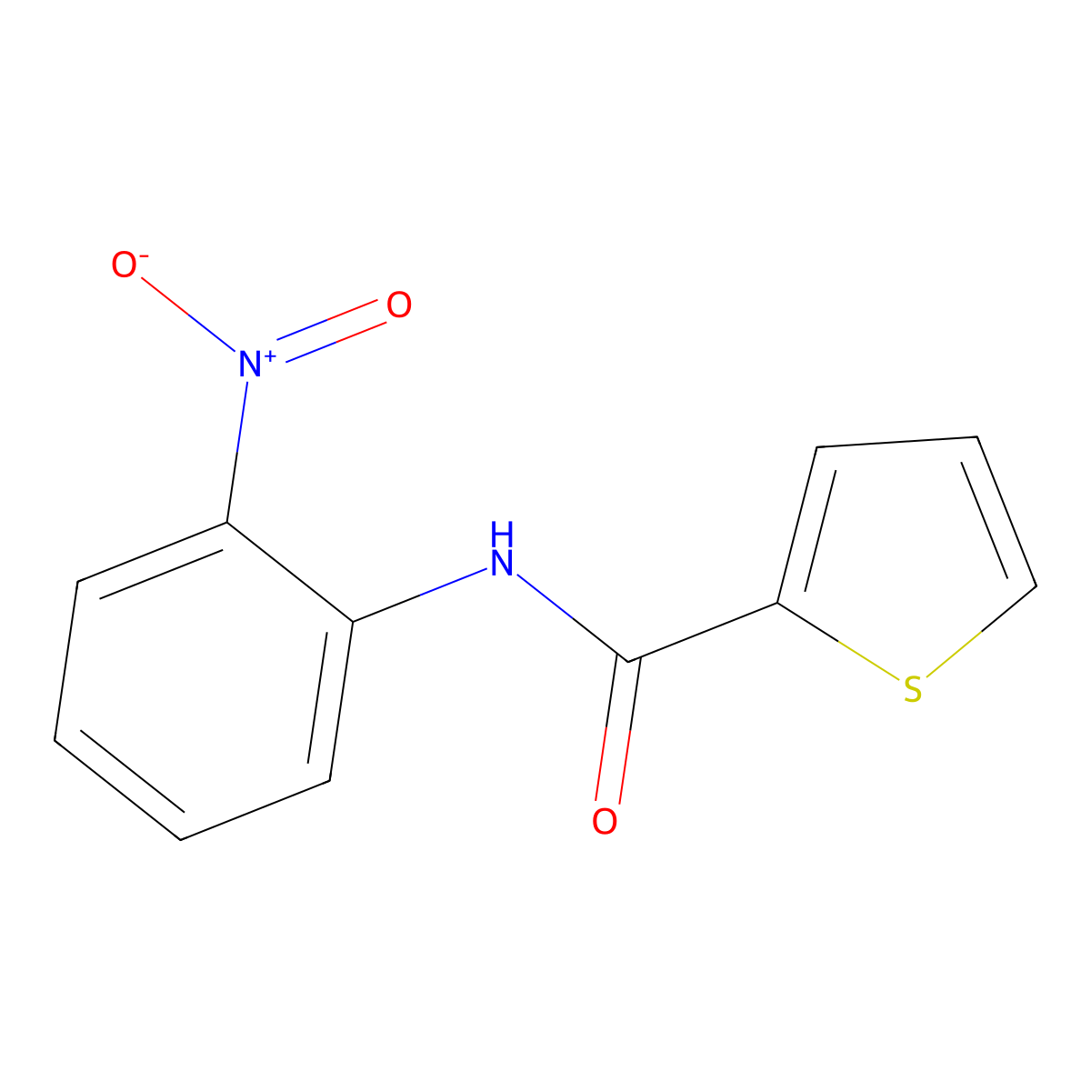 N-(2-nitrophenyl)thiophene-2-carboxamide molecular structure, CAS 136341-00-9