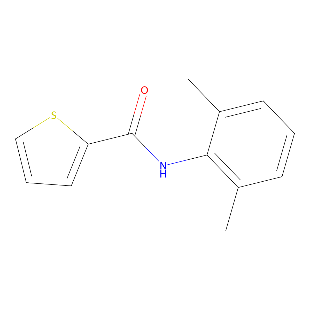 N-(2,6-dimethylphenyl)thiophene-2-carboxamide molecular structure, CAS 136341-01-0