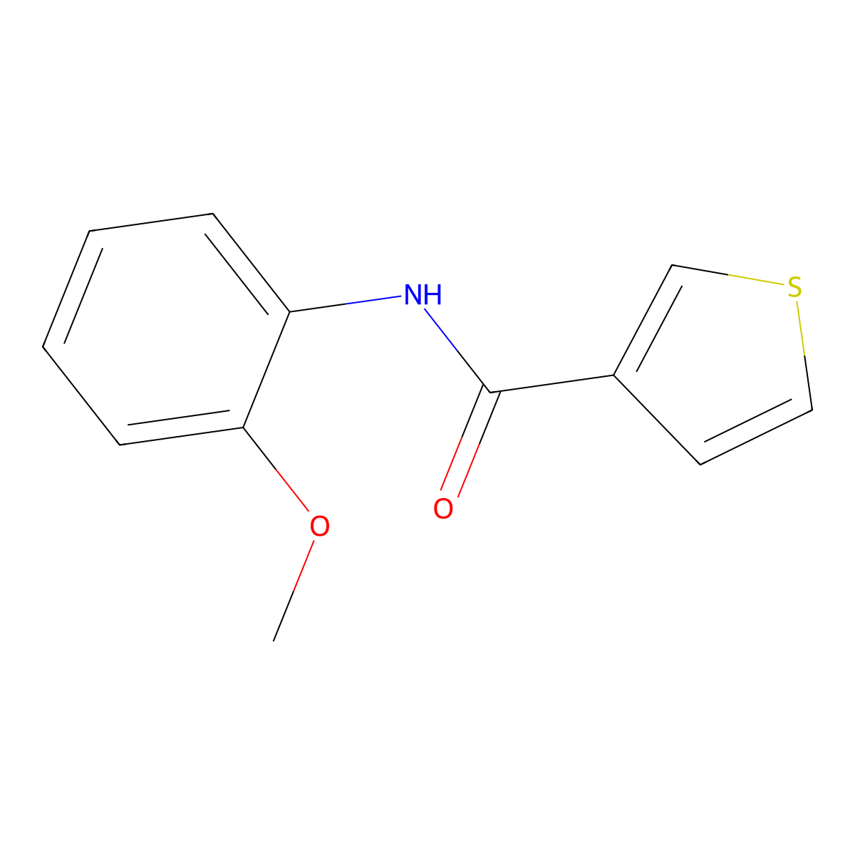 N-(2-methoxyphenyl)thiophene-3-carboxamide molecular structure, CAS 136341-02-1