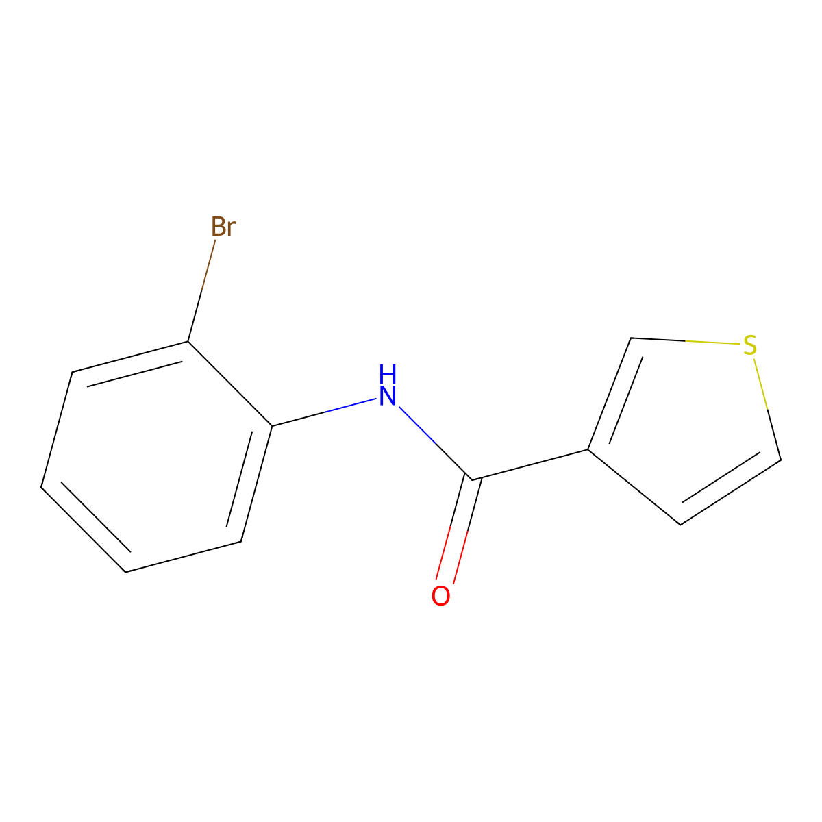 N-(2-bromophenyl)thiophene-3-carboxamide molecular structure, CAS 136341-13-4