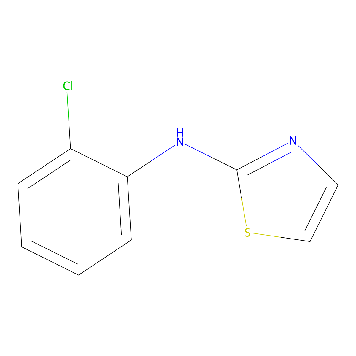 N-(2-Chlorophenyl)thiazol-2-amine molecular structure, CAS 136343-79-8