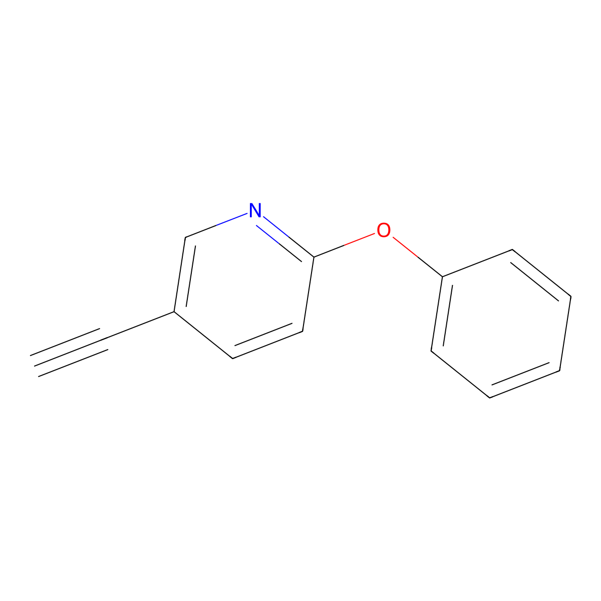 5-Ethynyl-2-phenoxypyridine molecular structure, CAS 1363437-47-1