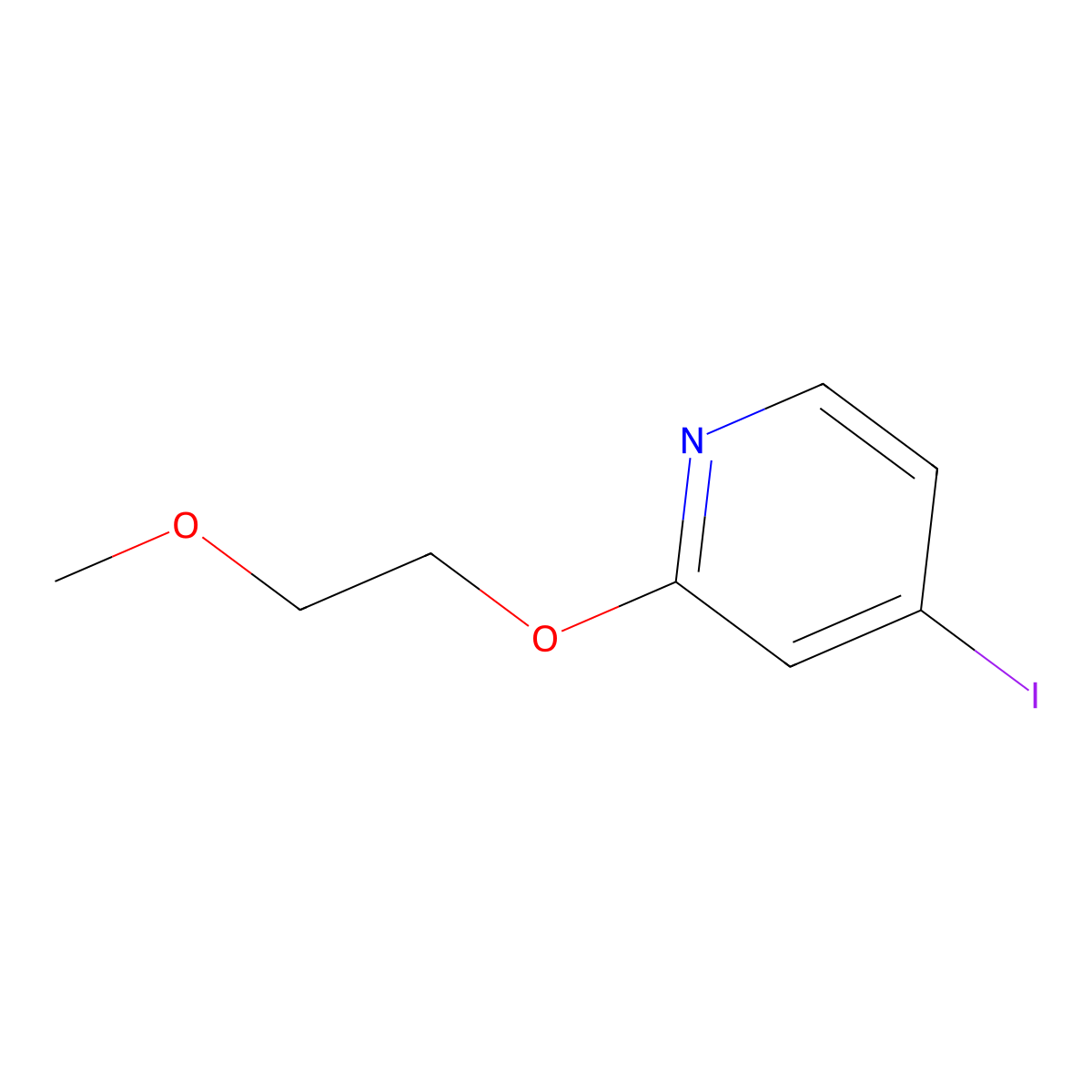 4-Iodo-2-(2-methoxyethoxy)pyridine molecular structure, CAS 1363437-63-1