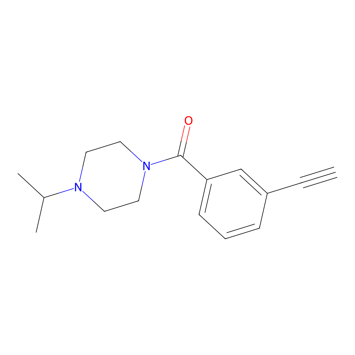 (3-Ethynylphenyl)(4-isopropylpiperazin-1-yl)methanone molecular structure, CAS 1363441-28-4