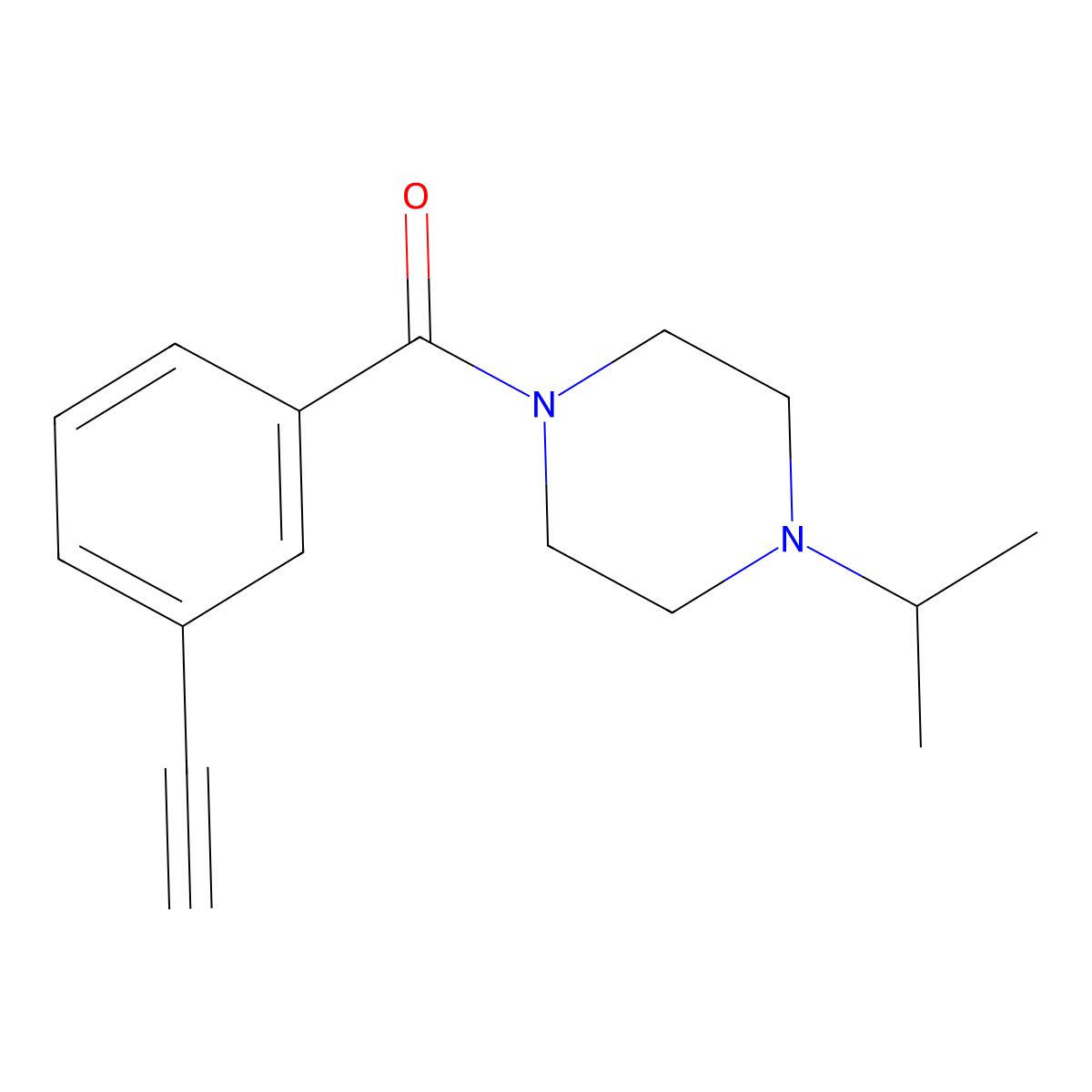 (3-Ethynylphenyl)(4-isopropylpiperazin-1-yl)methanone molecular structure, CAS 1363441-28-4