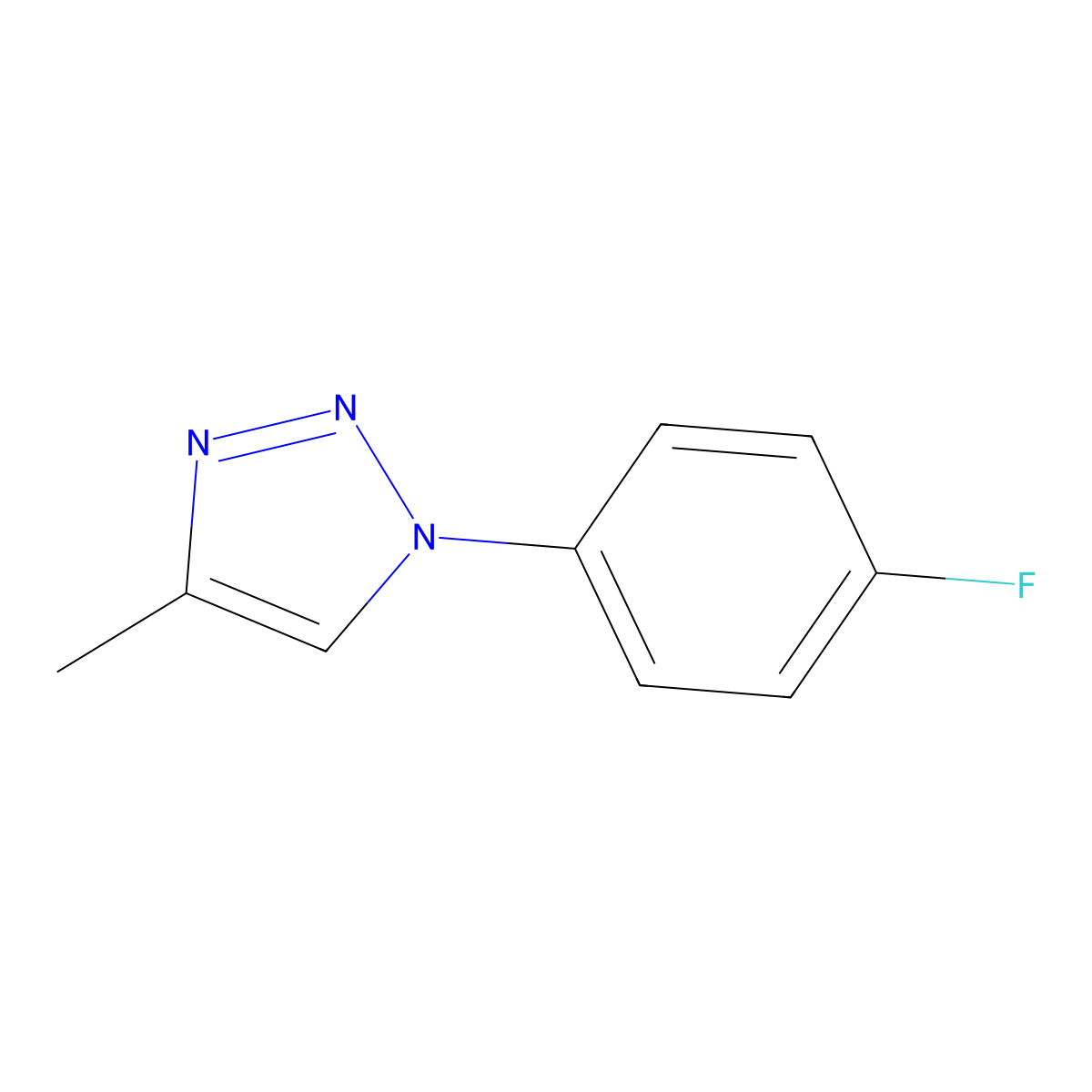 1-(4-Fluorophenyl)-4-methyl-1H-1,2,3-triazole molecular structure, CAS 136347-50-7