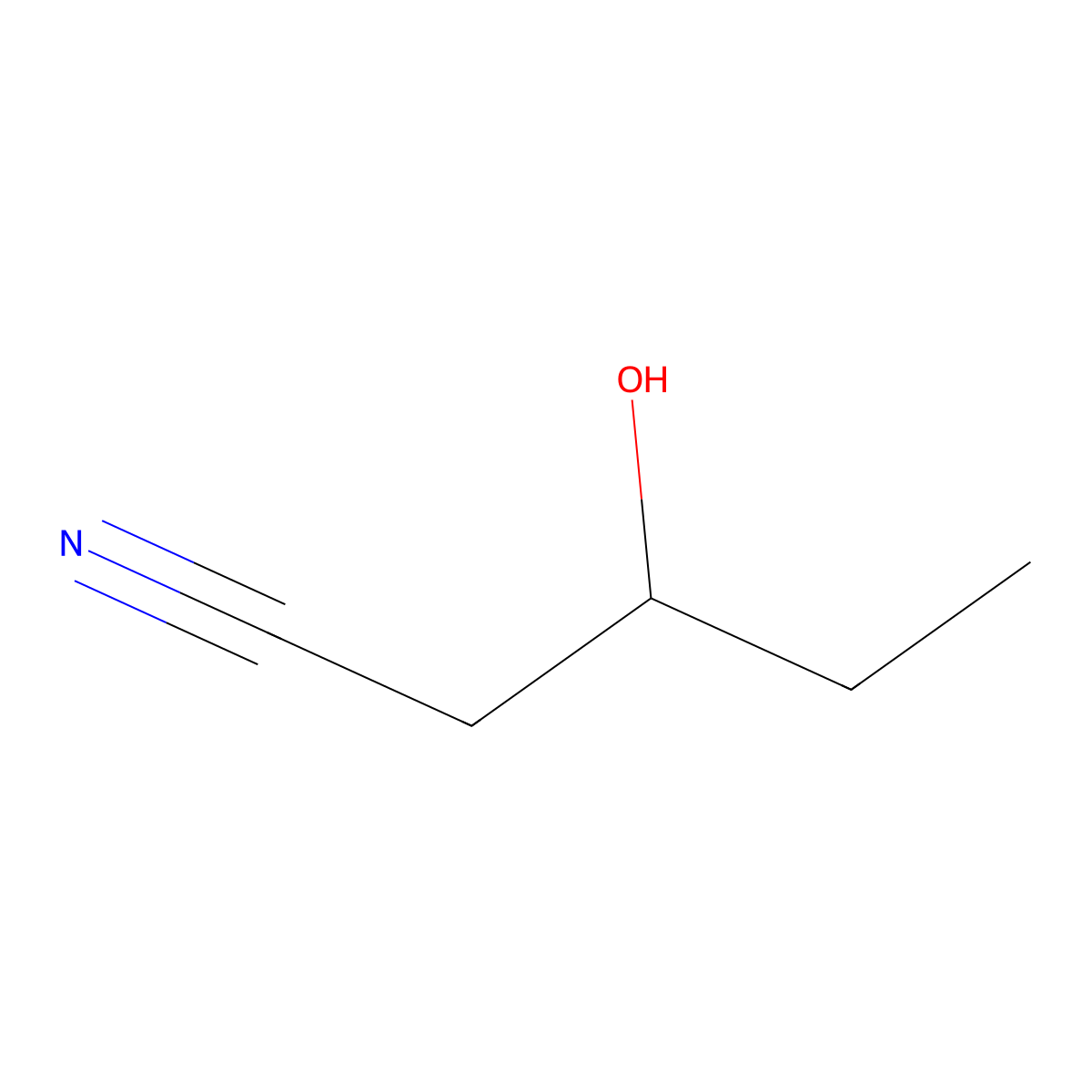 3-Hydroxypentanenitrile molecular structure, CAS 13635-05-7