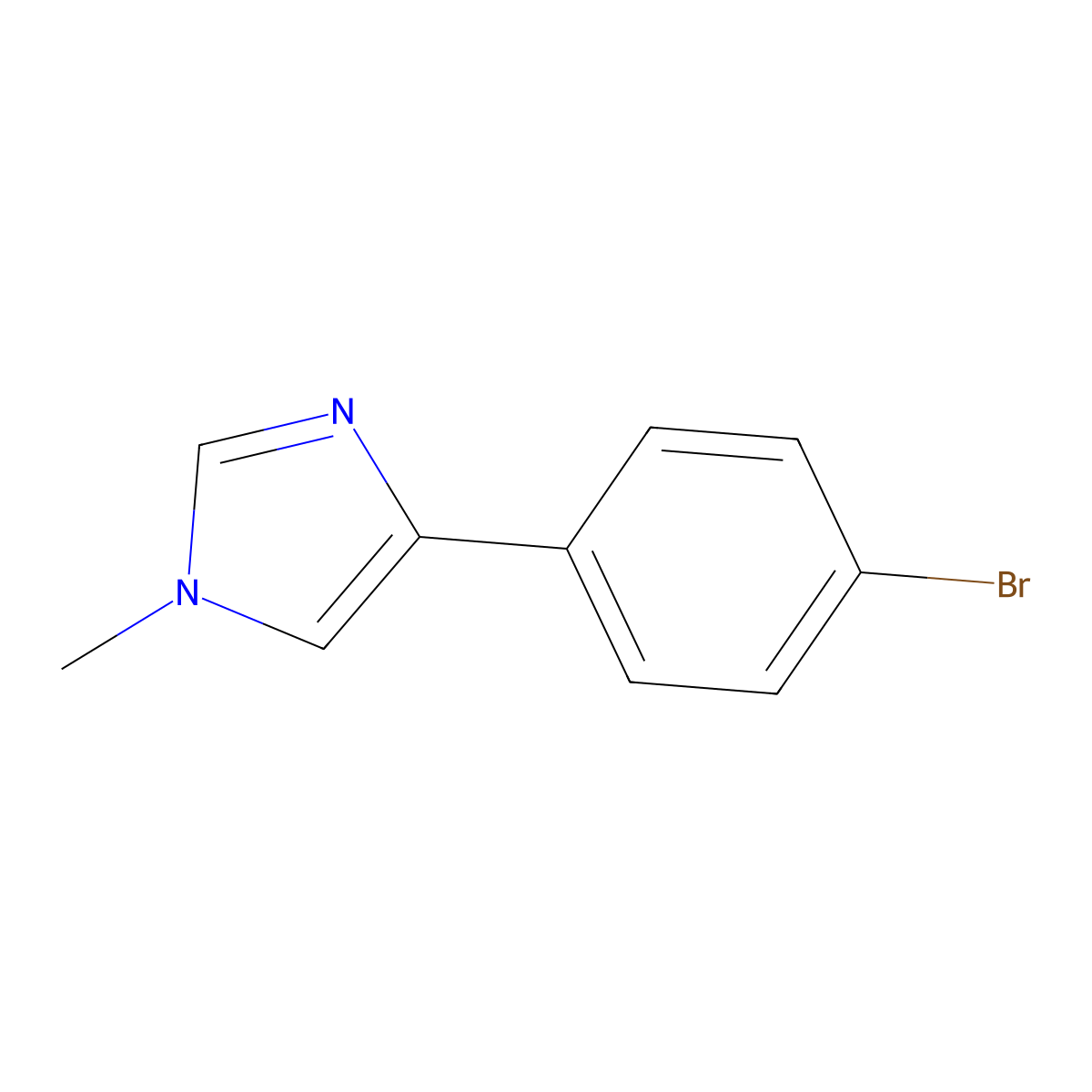 4-(4-Bromophenyl)-1-methyl-1H-imidazole molecular structure, CAS 136350-70-4