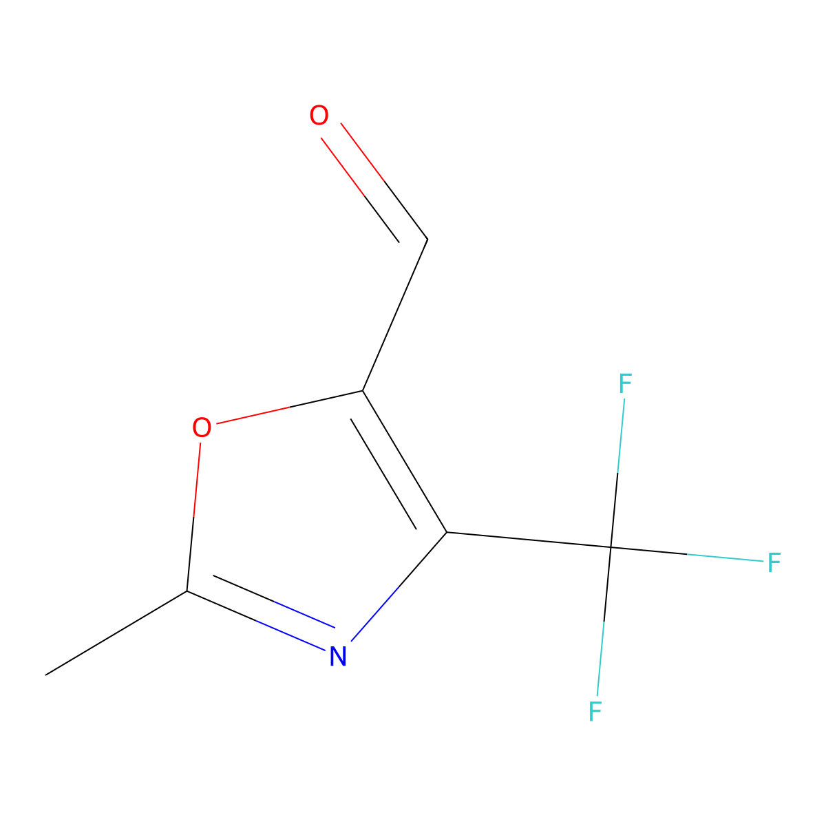 2-Methyl-4-(trifluoromethyl)-1,3-oxazole-5-carbaldehyde molecular structure, CAS 1363512-55-3